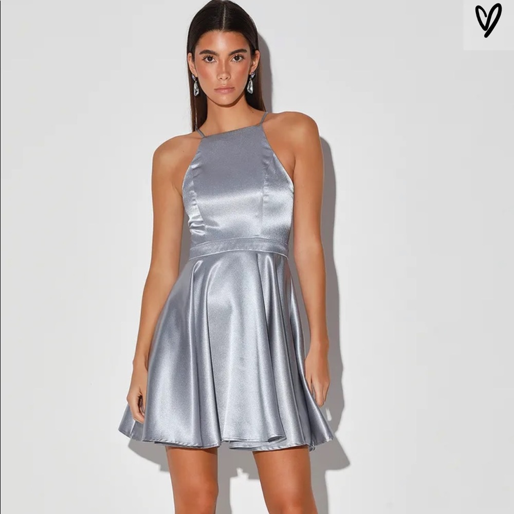 NEW Lulu’s Light Blue Silk Formal Dress